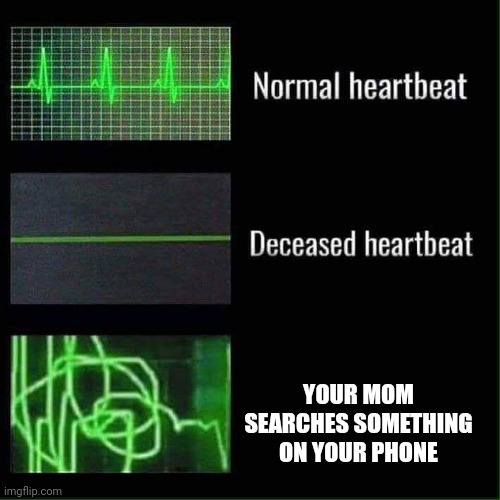 Heart beat meme | YOUR MOM SEARCHES SOMETHING ON YOUR PHONE | image tagged in heart beat meme | made w/ Imgflip meme maker