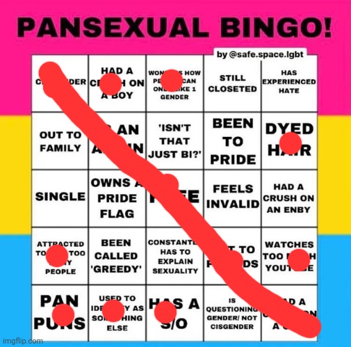 REDONE TO PERFECTION | image tagged in pansexual bingo | made w/ Imgflip meme maker