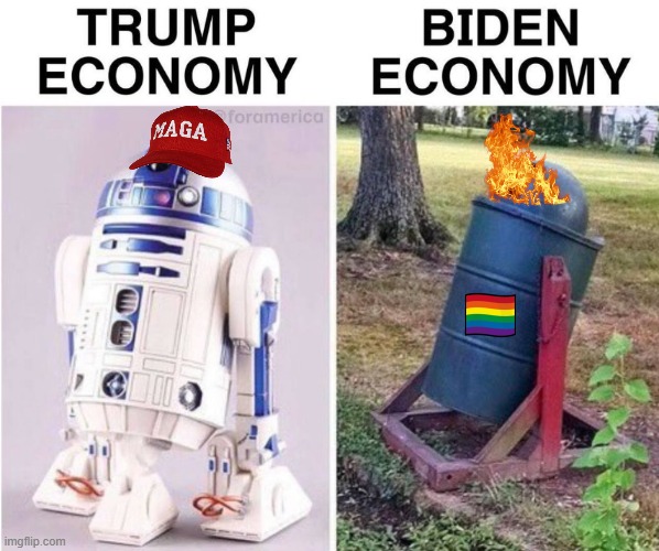 Trumps economy vs Bidens | image tagged in donald trump,creepy joe biden,economy | made w/ Imgflip meme maker