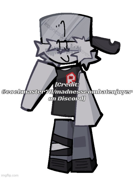 [Credit is in the image] so I requested someone to draw my Roblox avatar and omgg I love itt!!! | [Credit: @cockmaster78/madnesscombatenjoyer on Discord] | made w/ Imgflip meme maker