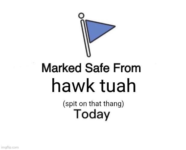 Marked Safe, Spit on that thang | hawk tuah; (spit on that thang) | image tagged in memes,marked safe from | made w/ Imgflip meme maker