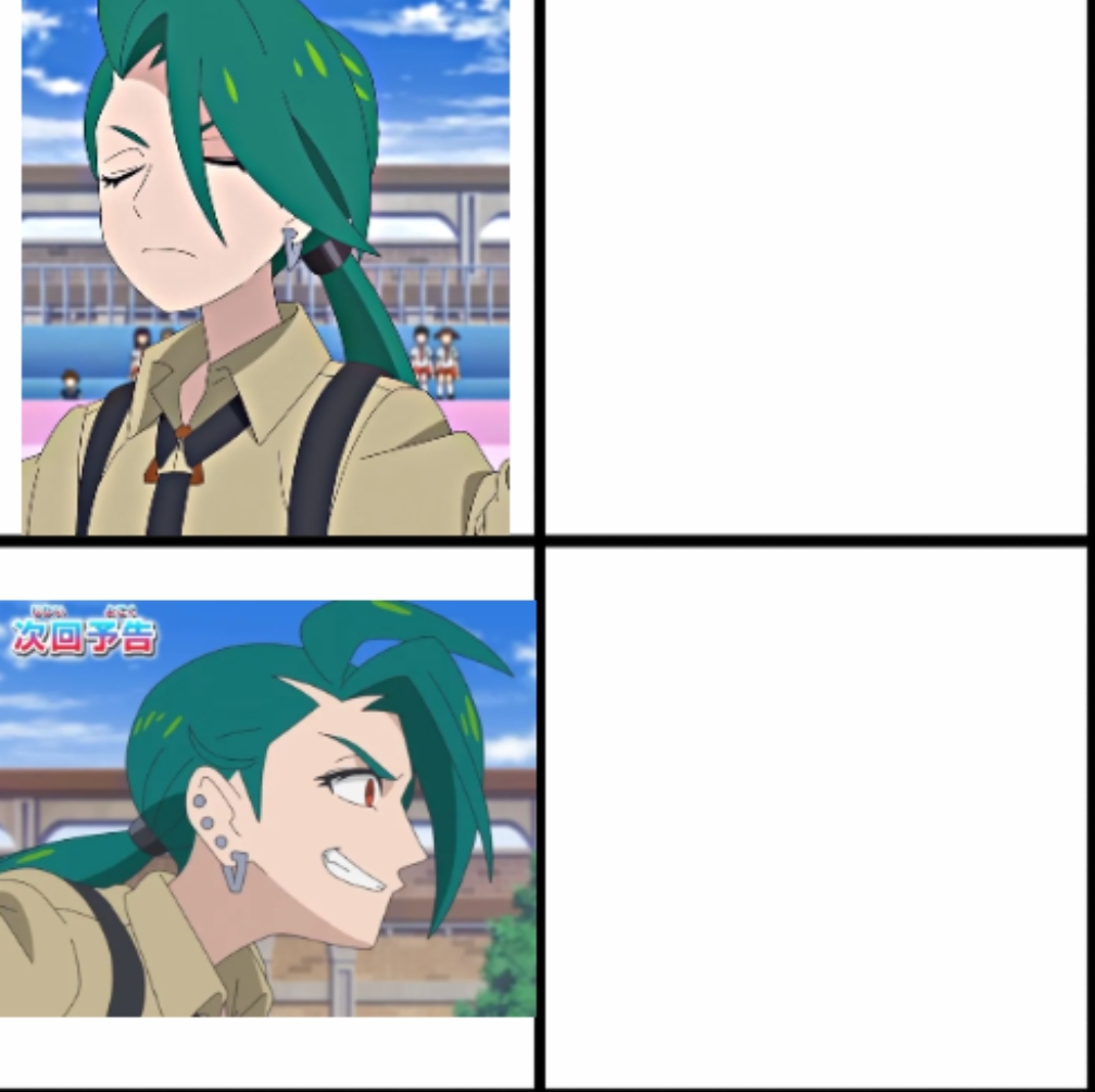 Rika in Drake Blank Meme Template