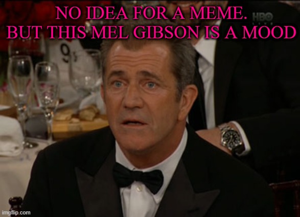 Confused Mel Gibson | NO IDEA FOR A MEME. BUT THIS MEL GIBSON IS A MOOD | image tagged in memes,confused mel gibson | made w/ Imgflip meme maker