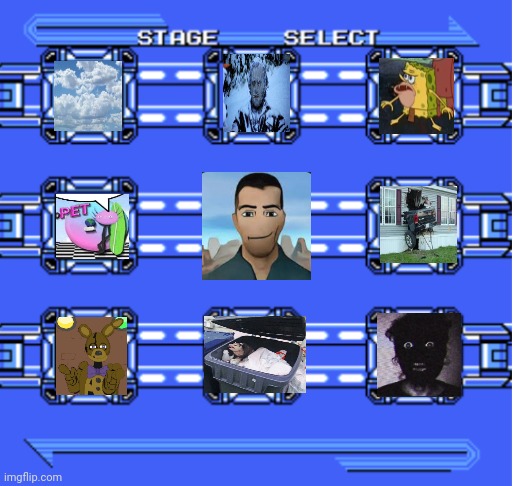 Man 7 select | image tagged in mega man stage select | made w/ Imgflip meme maker
