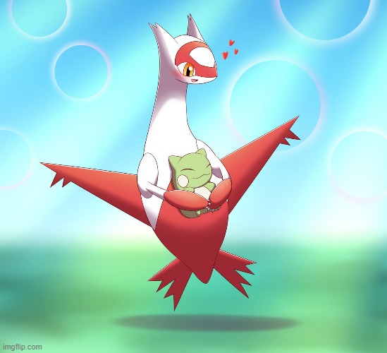 awwww this is just adorable | image tagged in latias | made w/ Imgflip meme maker