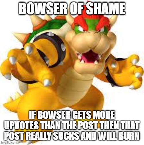 Bowser of shame | image tagged in bowser of shame | made w/ Imgflip meme maker