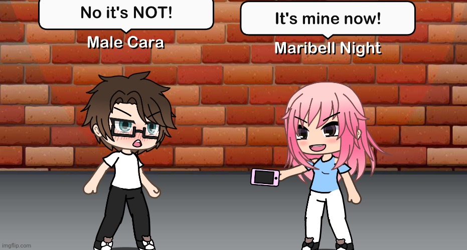 Maribell Night stole Male Cara's video. | image tagged in pop up school 2,pus2,maribell night,male cara,copyright | made w/ Imgflip meme maker