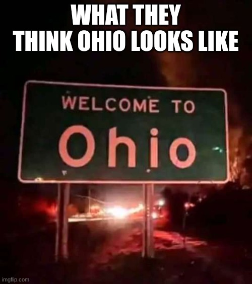 Welcome to [example] | WHAT THEY THINK OHIO LOOKS LIKE | image tagged in welcome to example | made w/ Imgflip meme maker