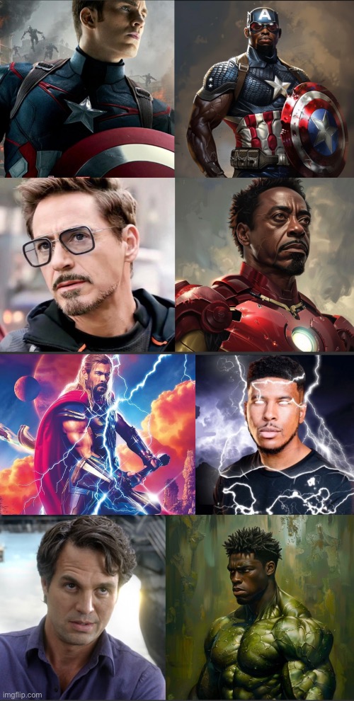 Marvel characters if they were black | image tagged in marvel,low tier god,kys | made w/ Imgflip meme maker