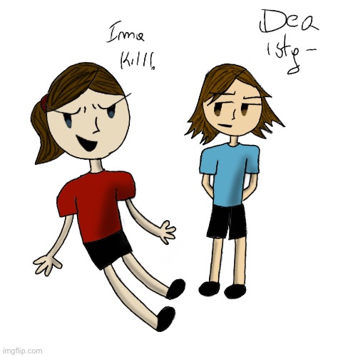 Me and one of my imgflip friends | image tagged in dea,drawing,_gir_ | made w/ Imgflip meme maker