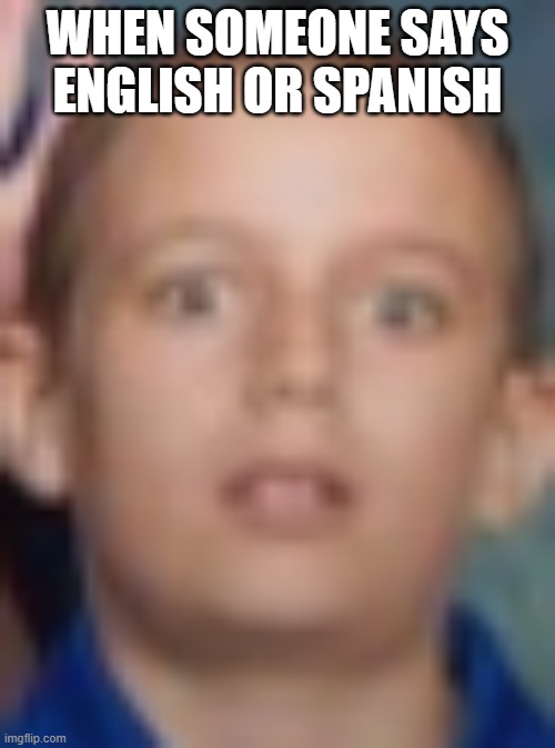 wtf jayden | WHEN SOMEONE SAYS ENGLISH OR SPANISH | image tagged in jayden,dude wtf | made w/ Imgflip meme maker