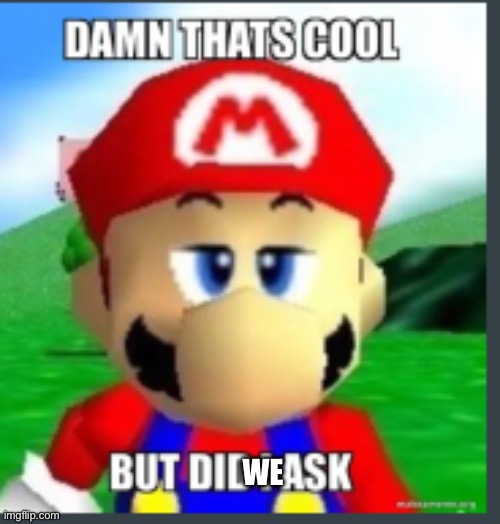 Damn that's cool, but did I ask? | WE | image tagged in damn that's cool but did i ask | made w/ Imgflip meme maker