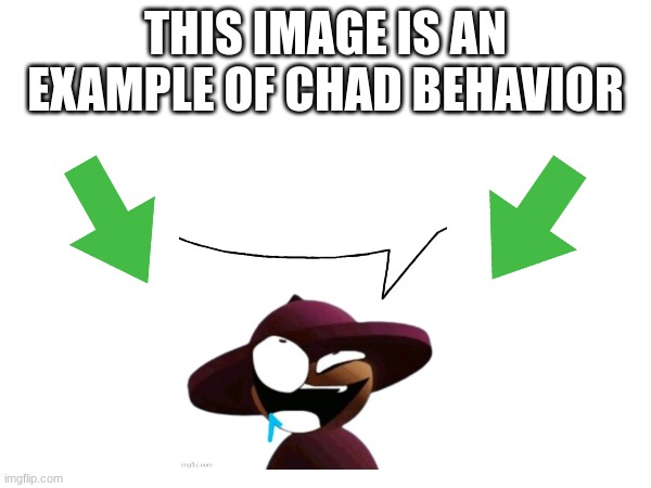 This image is an example of chad behavior | image tagged in this image is an example of chad behavior | made w/ Imgflip meme maker