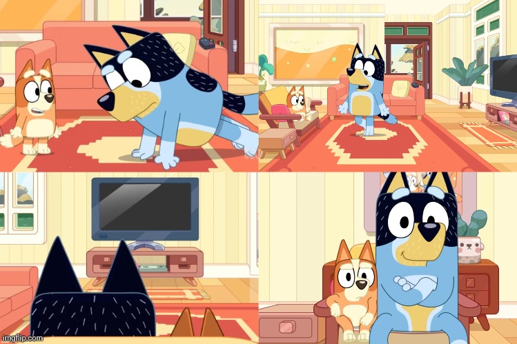 Bluey watch it with you Blank Meme Template