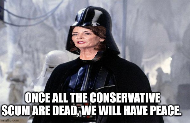 Darth Chokehold has quite a grip | ONCE ALL THE CONSERVATIVE SCUM ARE DEAD, WE WILL HAVE PEACE. | image tagged in darth vader,ny,governor hochul,democrats,corruption,taxes | made w/ Imgflip meme maker