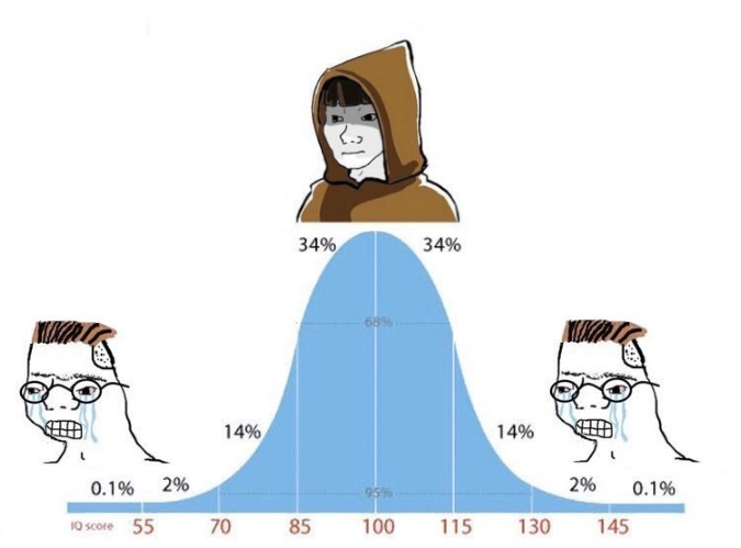 Bell curve mid genius Blank Template - Imgflip