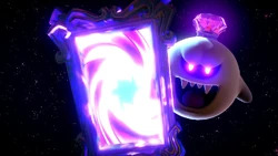 King boo holding painting from luigi mansion 3 Blank Meme Template