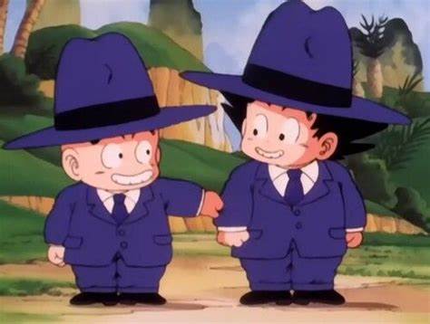 High Quality Krillin and Goku in Suits Dragon Ball Blank Meme Template