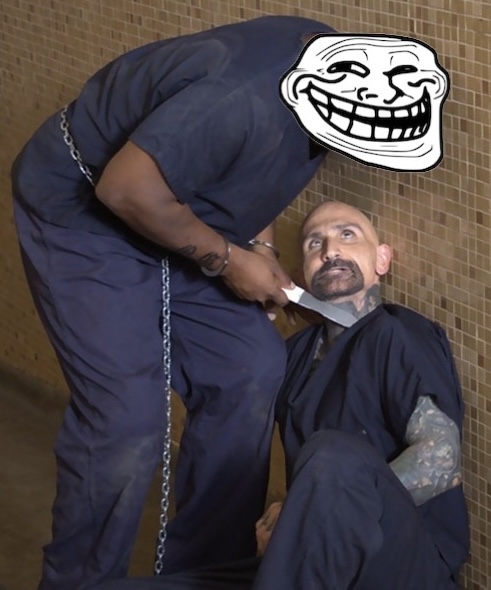 High Quality Trollface in prison Blank Meme Template