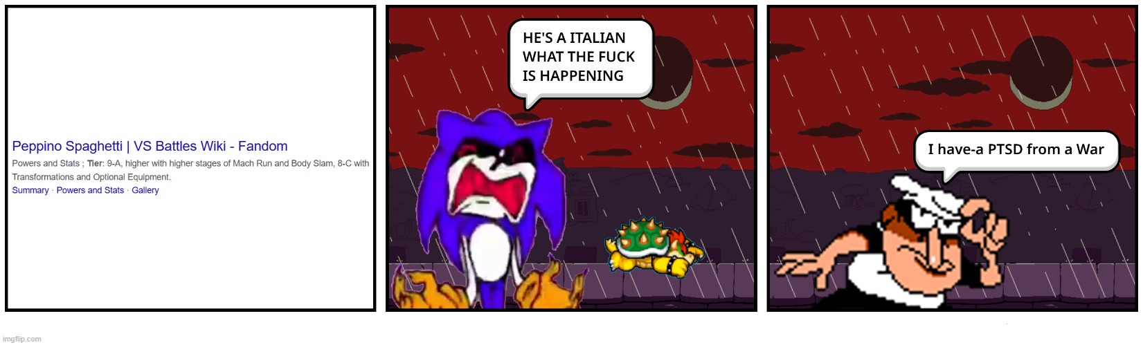 Peppino the Powerful (Pizza Comics) | image tagged in funny,memes,pizza tower,comics,needlemouse,death battle | made w/ Imgflip meme maker
