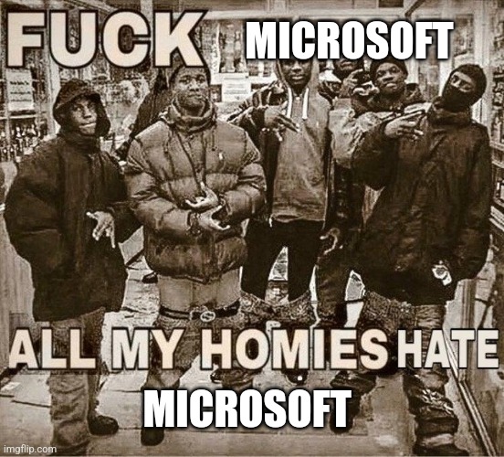 All My Homies Hate | MICROSOFT MICROSOFT | image tagged in all my homies hate | made w/ Imgflip meme maker