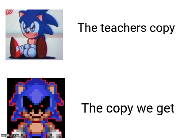 Real | The teachers copy; The copy we get | made w/ Imgflip meme maker