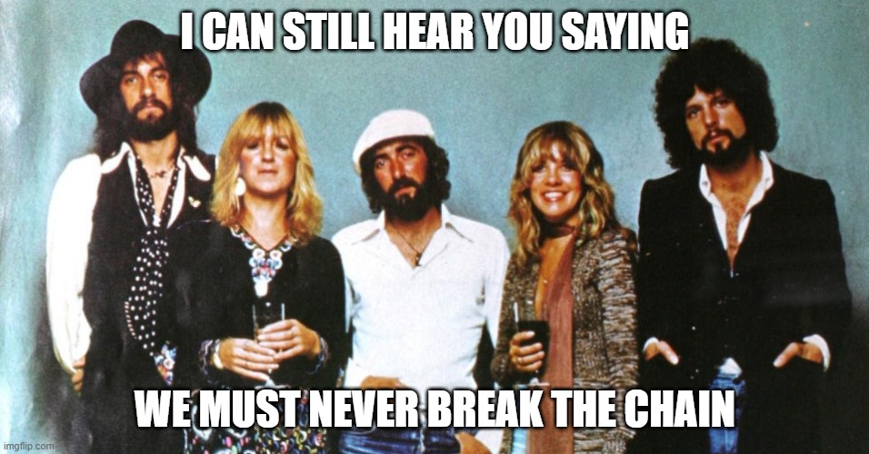 Fleetwood Mac The Chain | image tagged in fleetwood mac the chain | made w/ Imgflip meme maker
