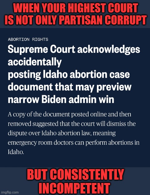 Lmao FailCourt | WHEN YOUR HIGHEST COURT IS NOT ONLY PARTISAN CORRUPT; BUT CONSISTENTLY INCOMPETENT | image tagged in america,fail | made w/ Imgflip meme maker