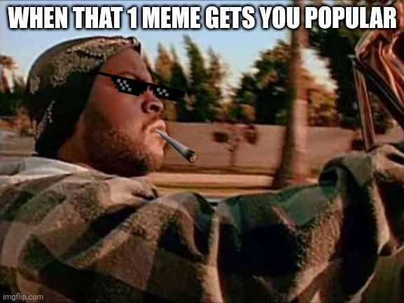 Relatable | WHEN THAT 1 MEME GETS YOU POPULAR | image tagged in memes,today was a good day | made w/ Imgflip meme maker