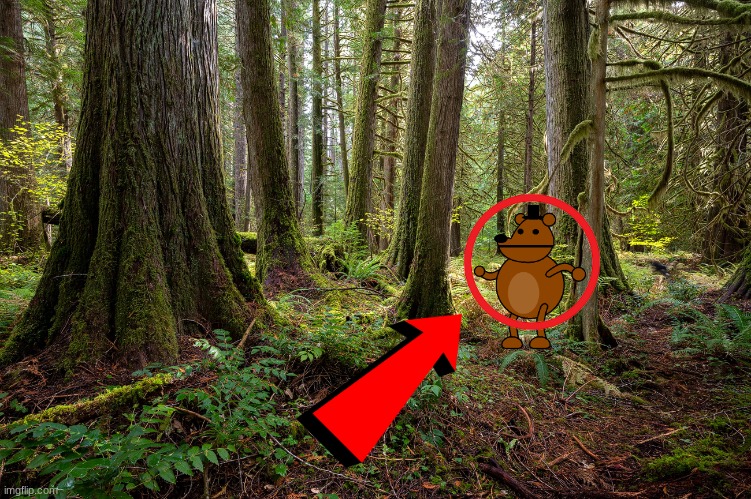 holy shit freddy fazbear spotted in woods????? | made w/ Imgflip meme maker