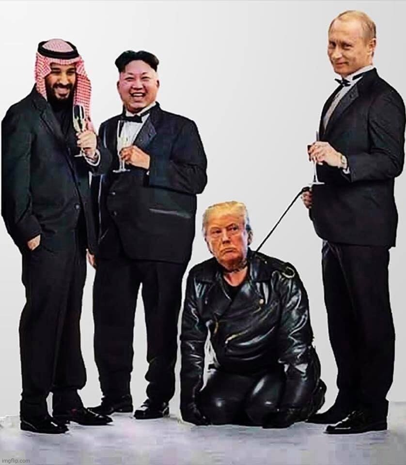 Dictators MBS, Kim, Putin and their pet clown Trump | image tagged in dictators mbs kim putin and their pet clown trump | made w/ Imgflip meme maker