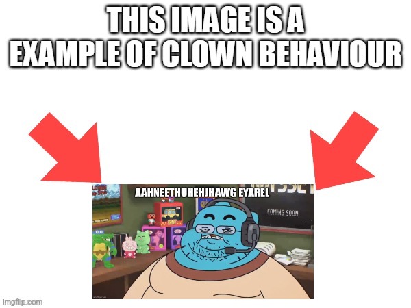 AniTheHedgehog is based | image tagged in this image is a example of clown behaviour | made w/ Imgflip meme maker
