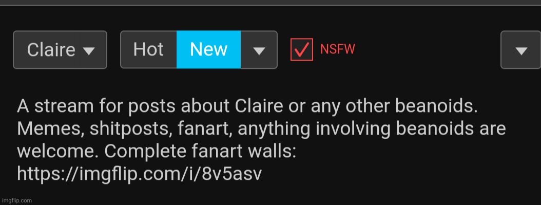 Claire stream bio now has high quality images of the fanart | made w/ Imgflip meme maker