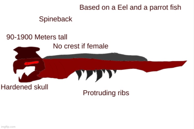 This is the creature Infernal fought in Chapter 2. Its one of the apex predators of The Sea Of Blood in Hell. | made w/ Imgflip meme maker