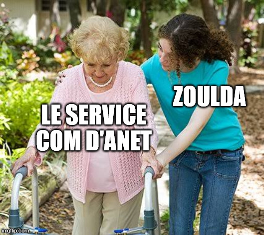 Sure grandma let's get you to bed | ZOULDA; LE SERVICE COM D'ANET | image tagged in sure grandma let's get you to bed | made w/ Imgflip meme maker