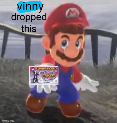 yoinks :-) | vinny | image tagged in mario you dropped this | made w/ Imgflip meme maker