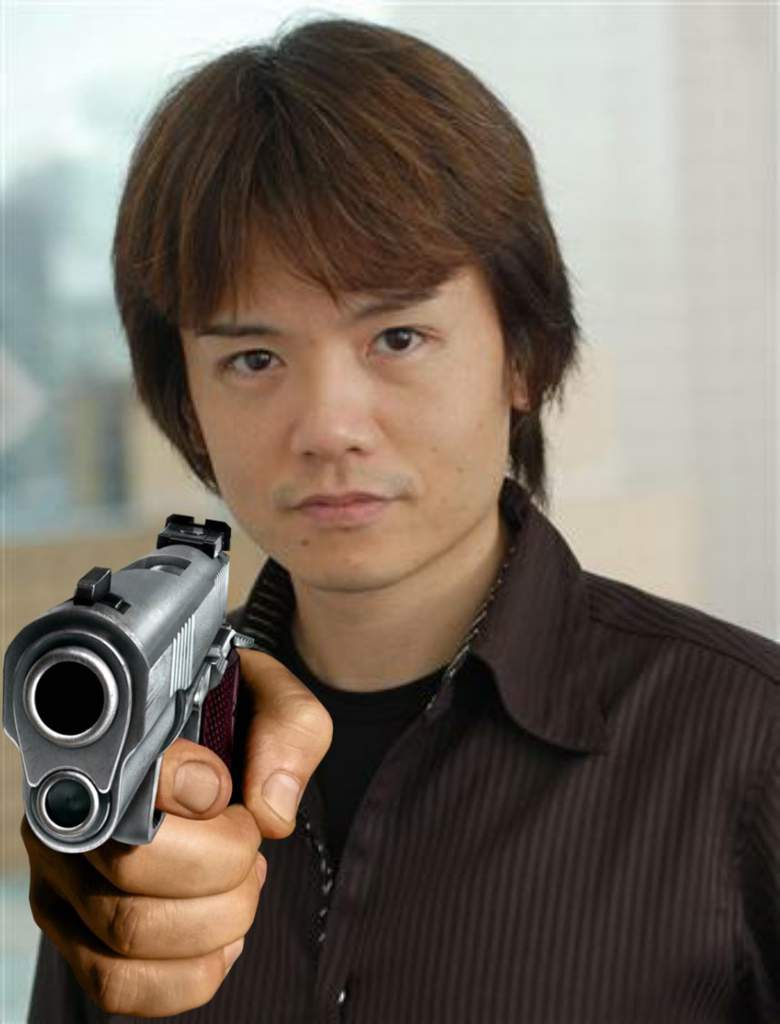 Sakurai aiming a gun at you Blank Meme Template