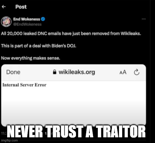 NEVER TRUST A TRAITOR | made w/ Imgflip meme maker