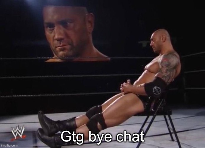 Me fr | Gtg bye chat | image tagged in me fr | made w/ Imgflip meme maker