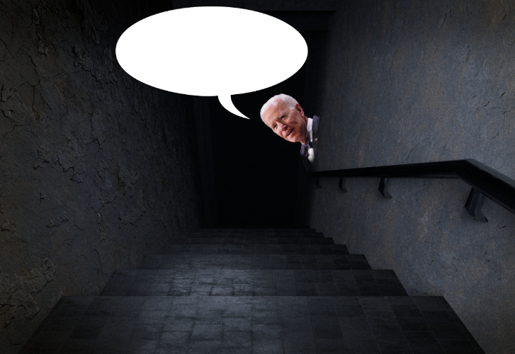 Biden working from his basement Blank Meme Template