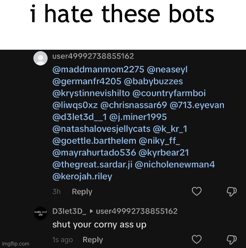 i hate these bots | made w/ Imgflip meme maker