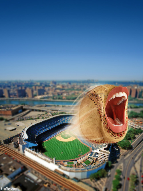 stupid baseball 4: baseball's revenge | image tagged in screaming baseball | made w/ Imgflip meme maker