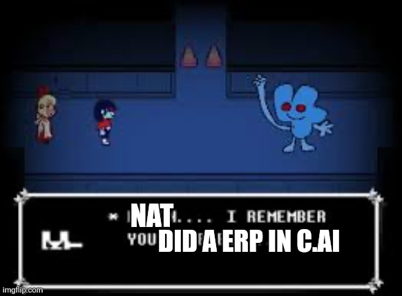 who the fuck does that shit? | NAT; DID A ERP IN C.AI | image tagged in human i remember your bfb | made w/ Imgflip meme maker