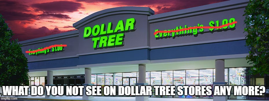 WHAT DO YOU NOT SEE ON DOLLAR TREE STORES ANY MORE? | made w/ Imgflip meme maker