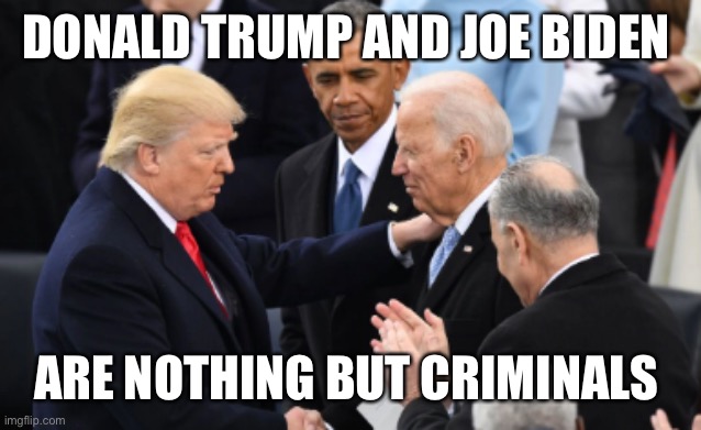 trump vs biden | DONALD TRUMP AND JOE BIDEN; ARE NOTHING BUT CRIMINALS | image tagged in trump vs biden | made w/ Imgflip meme maker