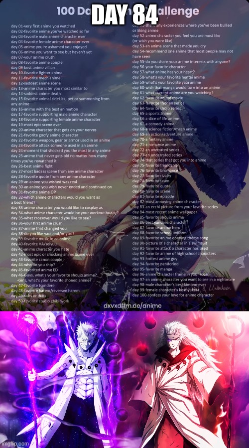 DAY 84 | image tagged in 100 day anime challenge | made w/ Imgflip meme maker