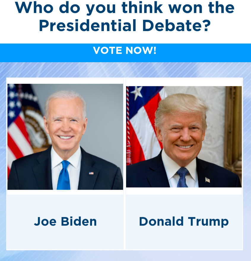 Trump Biden debate vote poll Blank Meme Template