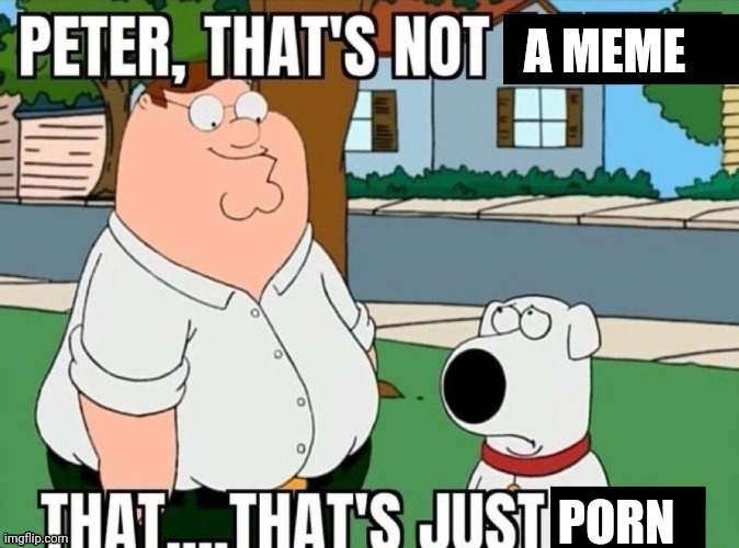 Peter that's not a meme | A MEME PORN | image tagged in peter that's not a meme | made w/ Imgflip meme maker