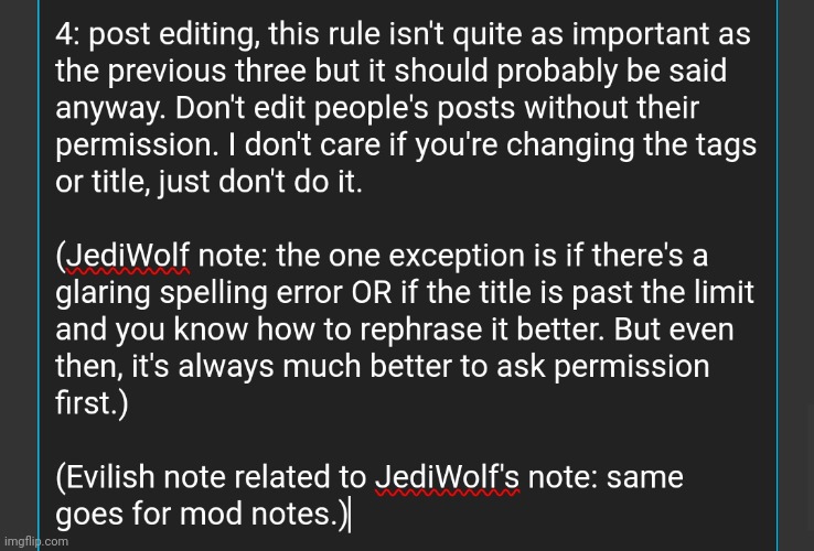Small edit to one of the mod rules | made w/ Imgflip meme maker
