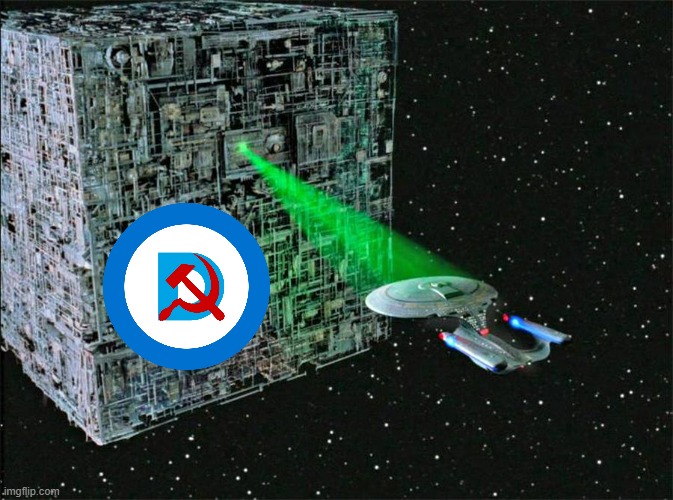 Star Trek - Borg Cube | image tagged in star trek - borg cube | made w/ Imgflip meme maker